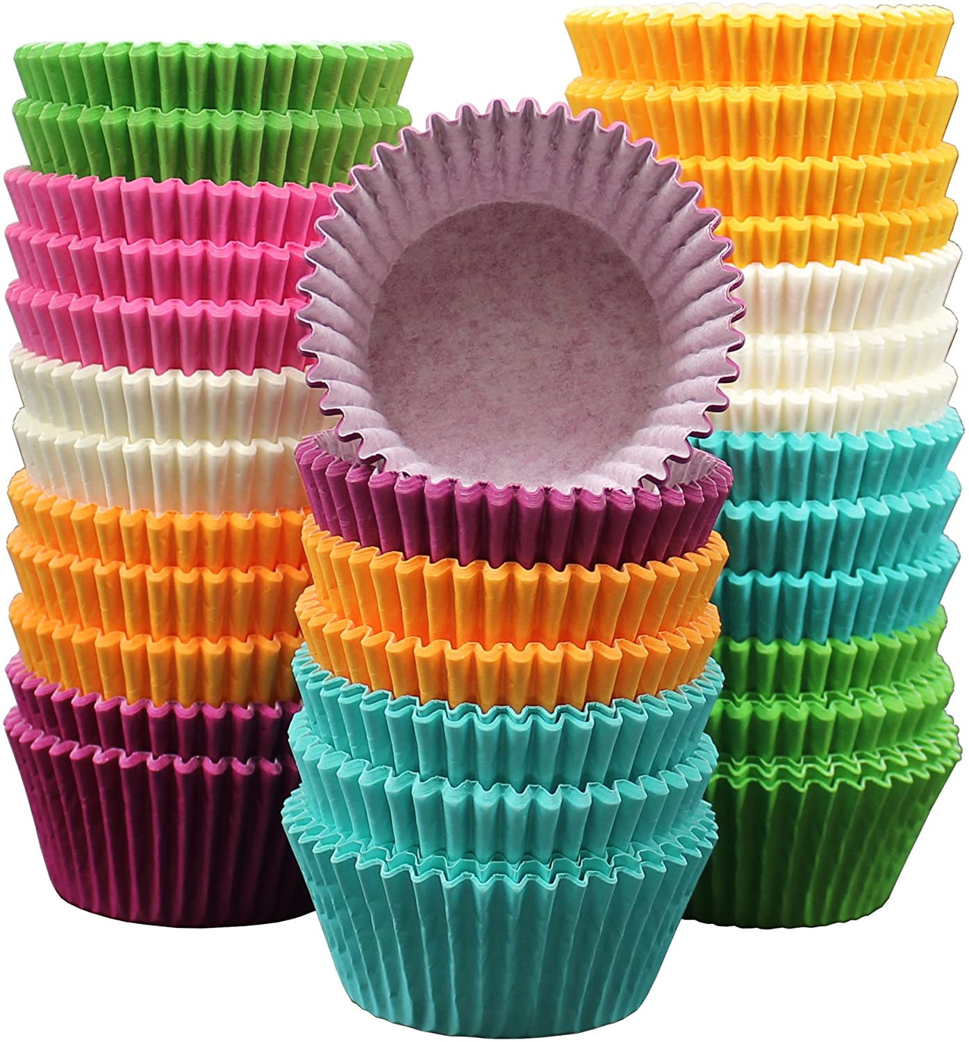 100X Mini Rainbow Paper Baking Cups Cupcake Liners Muffin Cupcake Paper Cases EO 