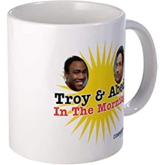Troy and Abed In the Morning Community Mug 11oz Funny TV Show Cup Gift Ideas for Him Her Birthday Christmas Anniversary Valentine's Day Mother's Day Father's Day