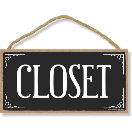 New Wood Sign Front Door Sign Closet Hanging Wooden Wall Sign Home Garden Yard Signs Plaque, 5x10 Inch