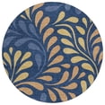 thumbnail image 2 of Addison Rugs Chantille Indoor/Outdoor Transitional Botanical Navy Machine Washable Round Rug, 8' x 8', 2 of 8