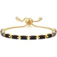 thumbnail image 3 of Gold-Tone Cubic Zirconia Rectangle Micro Pave Smooth Slider Bracelet Black T120, 3 of 5
