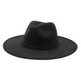 thumbnail image 4 of Jazz Hat Hiking Events Adults Dress up Bridal Engagement Party Wide Brim Hat Black, 4 of 9