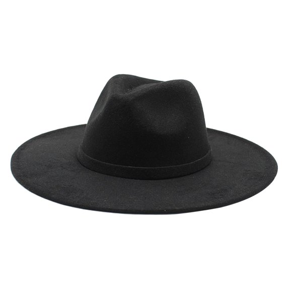 Jazz Hat Events Adults Dress Decor Camping Photo Props Fashion Wide Brim Hat Black