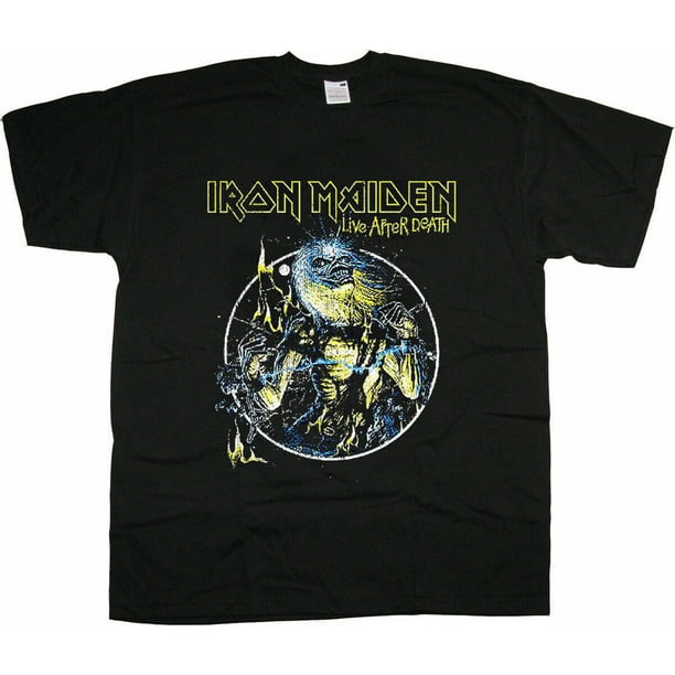 Iron Maiden - Camiseta Live After Death para Adultos Unisex (Negro)