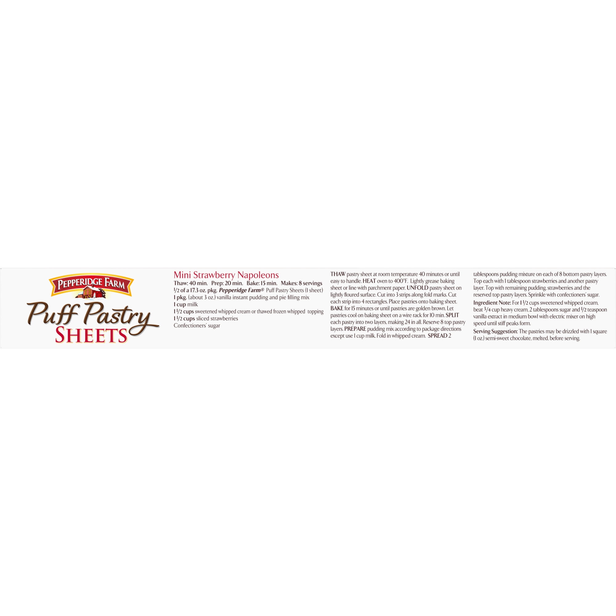 Pepperidge Farm Puff Pastry Frozen Pastry Dough Sheets, 2-Count, 17.3 oz. Box