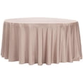 thumbnail image 1 of 1 Pc, Lamour Satin 132" Round Tablecloth - Taupe For Wedding Or Event Decor, 1 of 1