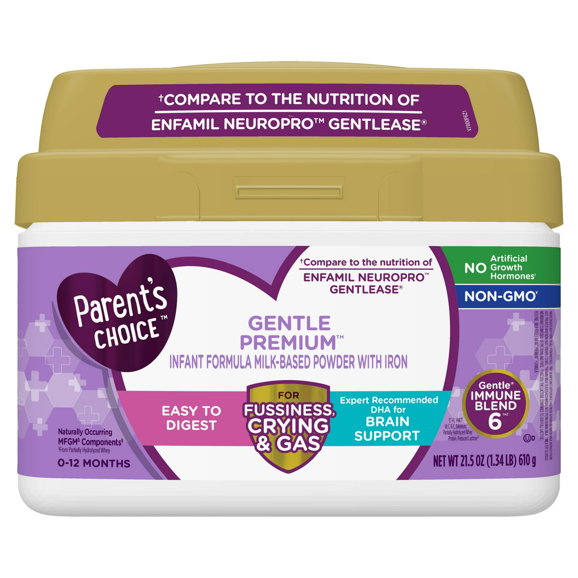 Parent's Choice Gentle Premium Baby Formula; For Fussiness, Gas and Crying, 21.5 oz