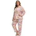 thumbnail image 2 of MUKVIK Plus Size Pajamas for Women Set Long Sleeve Button Down with Pockets, 2 of 6