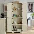 thumbnail image 5 of S-HOME Contemporary 72.4" Tall Storage Cabinet with 8 Doors and 4 Shelves for Living Room Kitchen Office Freestanding Organization Solution, White, 5 of 18