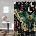 thumbnail image 2 of RUIYC Butterfly Moon Boho Plants Aesthetic Moth Snake Shower Curtain Multiple Sizes Durable and Washable White, 2 of 7