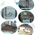 thumbnail image 4 of PawHut 61" Large Double Rolling Metal Bird Cage Bird House Grey, 4 of 9