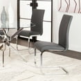 thumbnail image 7 of Mist Dark Gray Faux Leather Chrome Cantilever Dining Chairs Set of 2 Sidechairs, 7 of 7