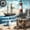 Beach 06, variant on Manfei Vintage Sailing Ship Lighthouse Twin Bedding Sets for Kids Boys and Girls, Nautical Adventure Print Bedding Comforter Set, Reversible 7-Piece