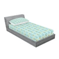thumbnail image 2 of Ambesonne Floral Fitted Sheet & Pillow Sham Set, Scandinavian Style Abstract, Twin, Pale Blue Yellow, 2 of 2