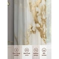 thumbnail image 6 of Minimalism Sheer Curtains 108 Inches Long 2 Panels White Marble Texture Gold Crack Stone Abstract Art Light Filtering Semi Sheer Window Curtains Drapes for Bedroom Living Room 52"x108", 6 of 7