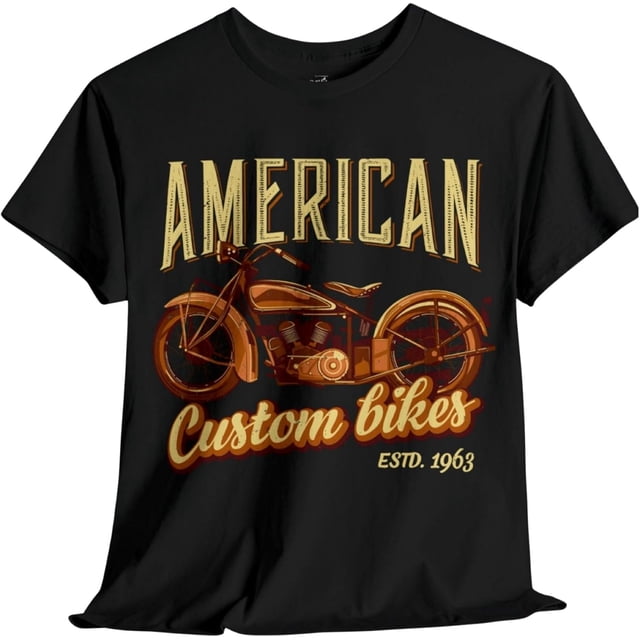 Playera de Moto Vintage - American Custom Bikes - 100% Algodón