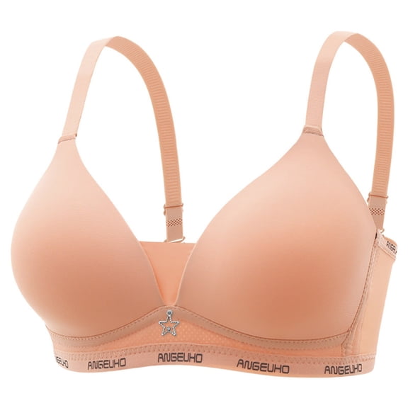 VONCOS Womens Comfort Wireless Seamless Bra - Lightly Padded Plunge V-Neck Full Coverage Everyday T-Shirt Bra with Adjustable Straps Red, Size 40BC