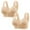 Beige3, variant on Diufon 2 Pack Wireless Bras for Women Wide Straps Front Closure Push Up Lace Bra Ladies Comfort Solid Color Daily Bra