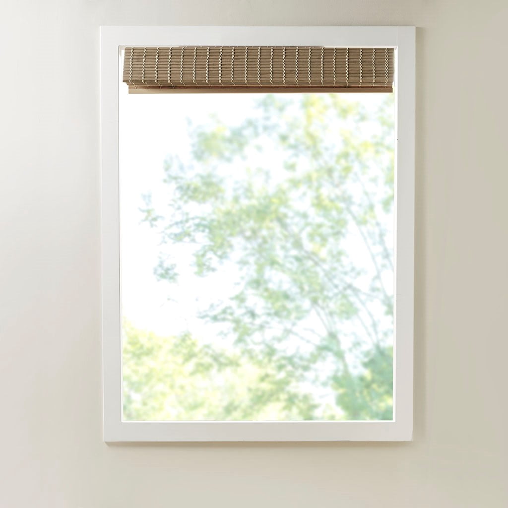MAYEERTY Bamboo Light Filtering Privacy Roman Window Shade, Natural, 64" L x 31" W