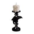 thumbnail image 2 of Halloween Gothic Crow Candle Holder, Macabre Ambience Home Decor Candlestick for Desk, Mantel, Party Centerpiece, Halloween Party Decoration, 2 of 8