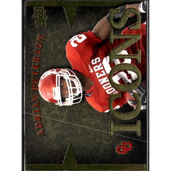 Collectible 2011 Upper Deck University of Oklahoma Icons Adrian Peterson I-PE Oklahoma Sooners Football Card Oklahoma Sooners NCAA Football Trading Card