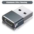 thumbnail image 5 of Gray USB to USB C Adapter 2 Pack,USB C Female to A Male Charger Type C Converter for Apple Watch Ultra iWatch 7 8 SE,iPhone 14 13 12 11 Plus Pro Max Mini,AirPods,iPad Air,Samsung Galaxy S23 S22, 5 of 9