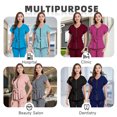thumbnail image 4 of Women Scrubs Set, Zipper Collar Clothes Medical Uniforms Nurse Workwear Nurse Waiter Role, 4 of 7