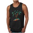 thumbnail image 3 of Nfurl Mens Casual Cotton Tank Tops Moisture Wicking Muscle Undershirts Trendy Palm Tree Printed T Shirt Lightweight Sleeveless Workout Shirts Soft Gym Tank Shirt, 3 of 6