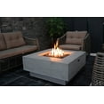 thumbnail image 2 of Elementi Outdoor Manhattan Fire Pit Table 36 x 36 Inches Grey Durable Fire Bowl Glass Reinforced Concrete Square Fire Table Liquid Propane Patio Fire Place Electronic Ignition Lava Rock Included, 2 of 2