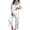 4-White, variant on Silk Pajamas For Women Set Halloween 2 Piece Pj Set Satin Matching Long Sleeve Button Shirt With Pants