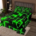 thumbnail image 2 of Erosebridal Neon Geometry Coverlet Set King,Stereoscopic Gradient Plaid Bedding Set,Kids Room Decorative,Ultra Soft,3 Pieces, 2 of 5