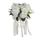 thumbnail image 4 of Ramo de novia artificial de seda con rosas artificiales para novia con flores blancas lechosas, 4 of 14