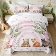 thumbnail image 2 of Erosebridal Bunny Quilt Full for Girls, Pink Rainbow Full Bedspread Sets, 3pcs 1 Coverlet and 2 Pillowcases, 2 of 7