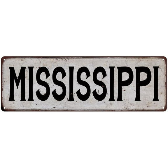 MISSISSIPPI Vintage Look Rustic Metal 6x18 Sign City State 206180041311