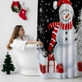 thumbnail image 5 of Shower Curtain 72"W x 84"L Snowman Christmas Tree Winter Snowflake Black Fabric Shower Curtains Set with Hooks Water Repellent Bathroom Curtains Machine Washable Bathroom Accessories, 5 of 7