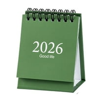 2026 Desktop Flip Calendar, Small Daily Event Planner with Sleek Minimalist Design, Perfect for Office Desk, Home Study, and Personal Scheduling,Green