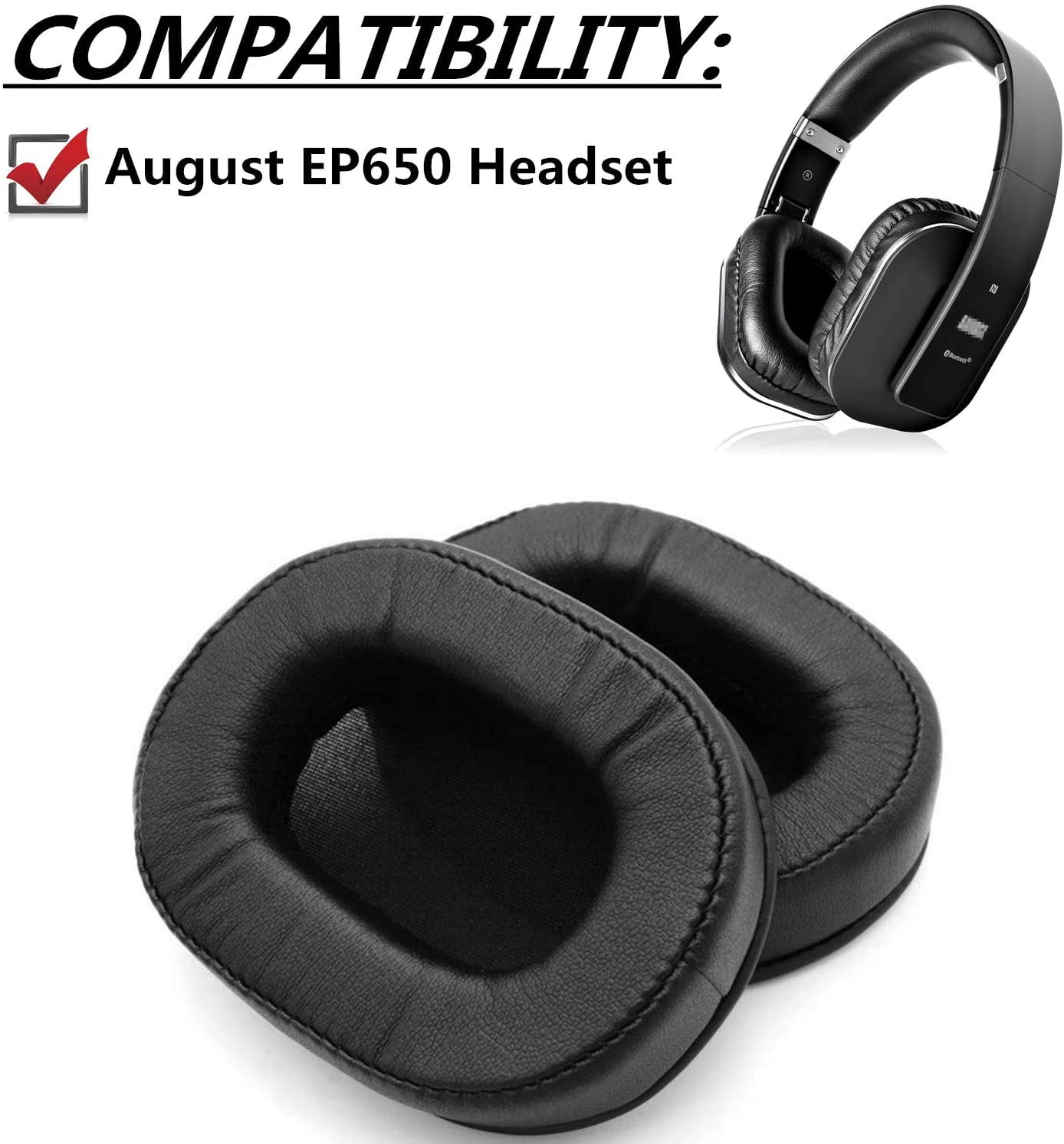 1 Pairs Black Replacement Ear Pad Cushion Pillow for August EP650 ep650  Headset Soft Memory Earpad | Walmart Canada