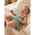 thumbnail image 4 of BemeyourBBs Toddler Baby Golf Dress Outfit Cute Infant Girls Summer Striped Dress Sleeveless Turn Down Collar Embroidery Pleated Tank Dress A Line Dress, 4 of 9