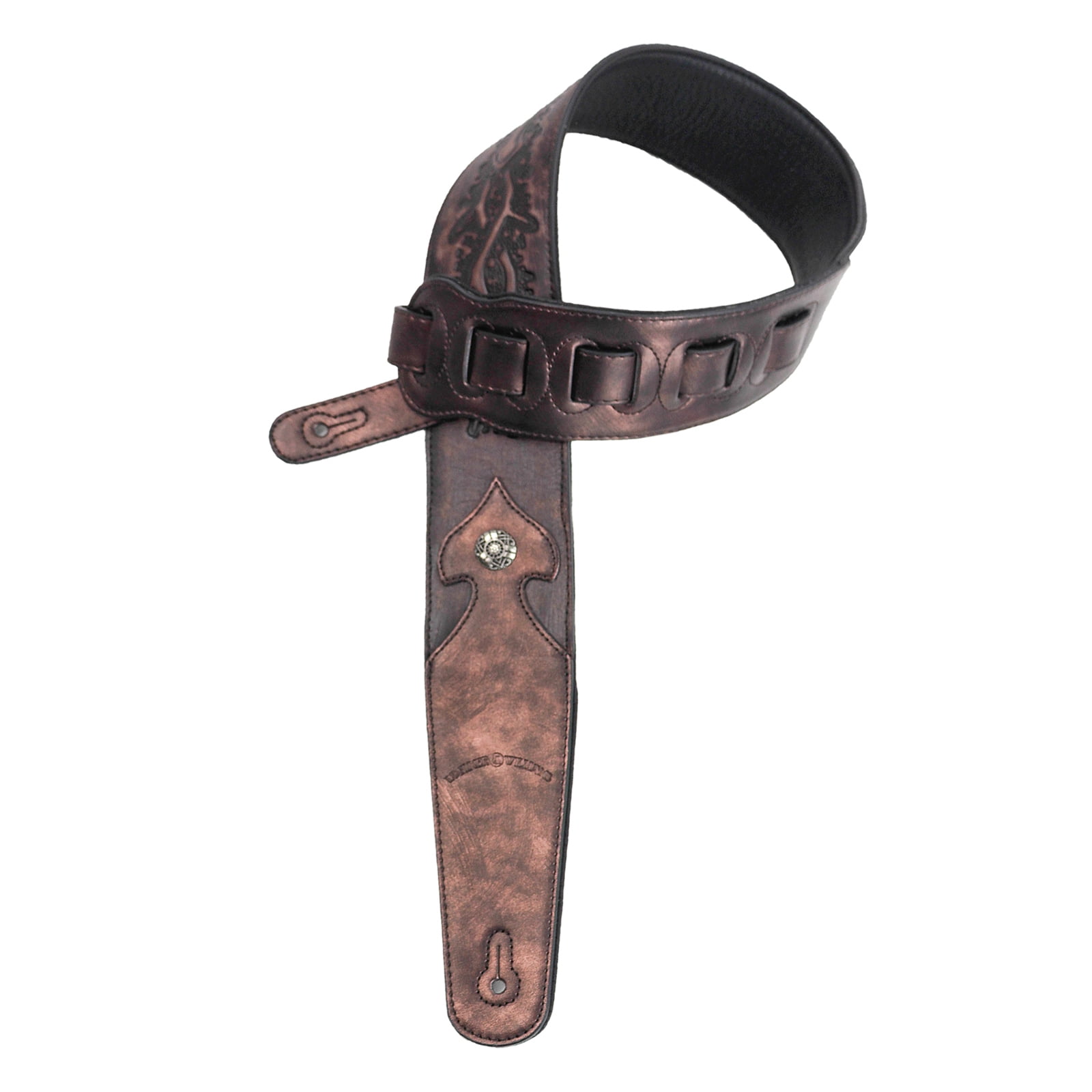 Walker & Williams LIP-05 Metallic Copper Leather Strap with Cross and Thorns Tooling