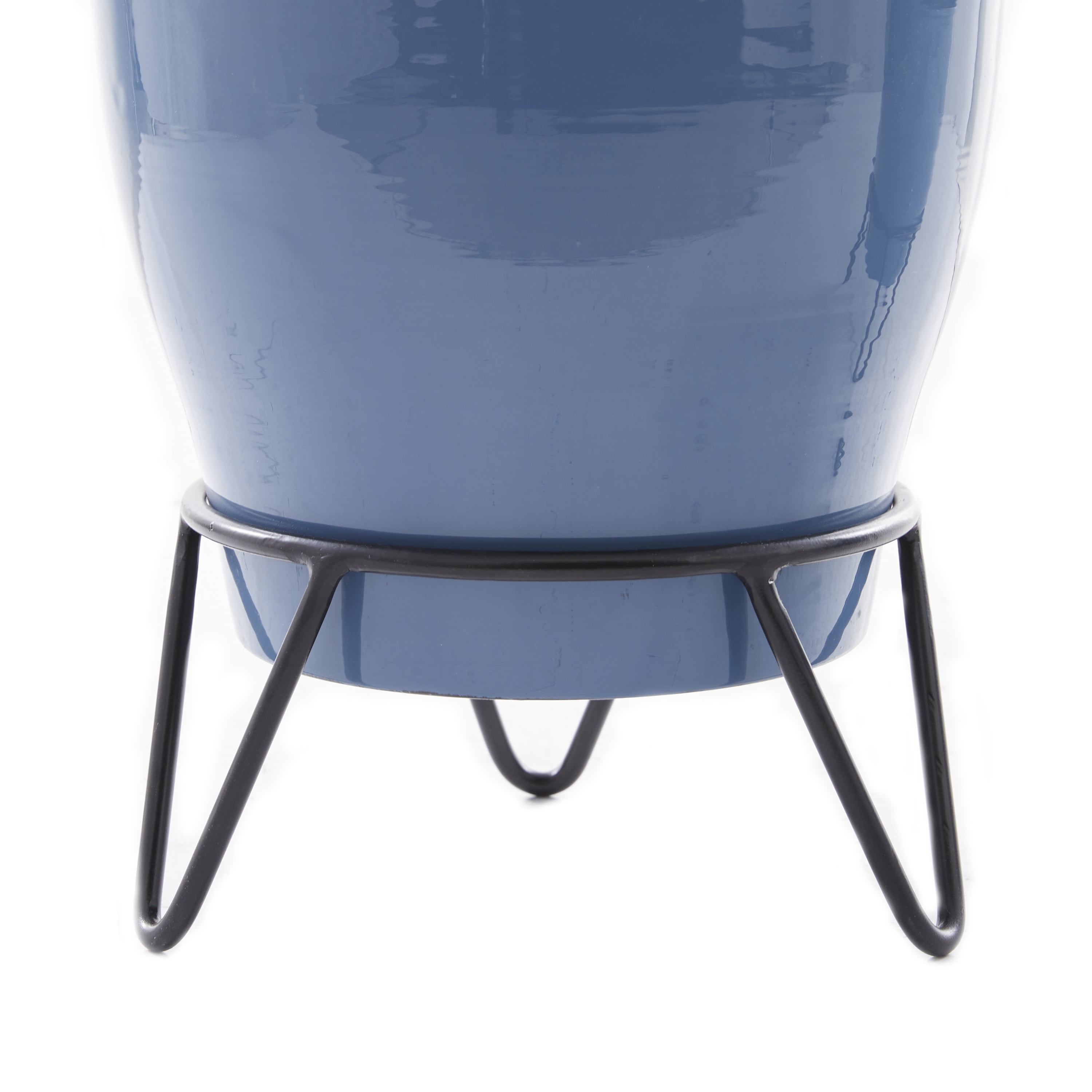 DecMode 11", 9"H Blue Metal Planter (2 Count)