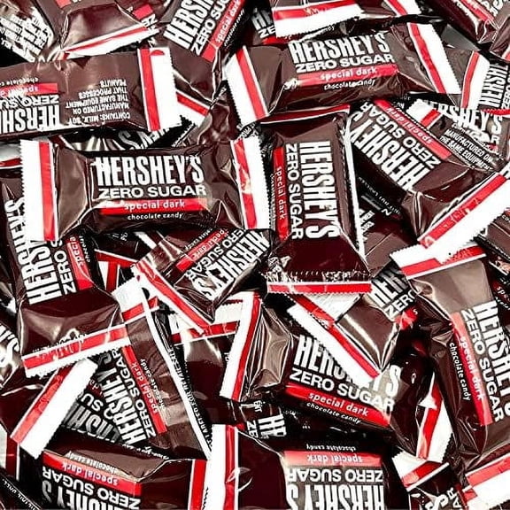 Sugar Free Chocolate - HERSHEY'S SPECIAL DARK Zero Sugar Chocolate Candy Bite Size Bars - 2 LB Bag (32 oz) - Individually Wrapped Chocolate - Queen Jax – Aspartame Free