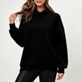 thumbnail image 3 of Horkkom Mock Neck Sweatshirt Solid Color Casual Long Sleeve Tops Oversized Pullover Fall Sweatshirt XXL, 3 of 6