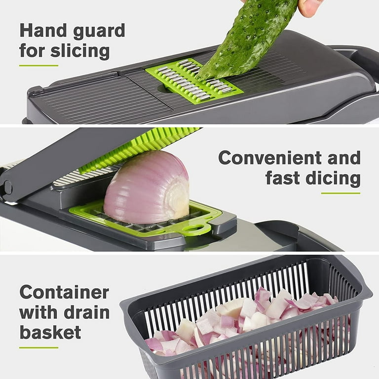 Kcourh Commercial Electric Multifunctional Vegetable Chopper Food Cutter  and Slicer Mandoline Slicer Blade