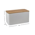thumbnail image 4 of Home Basics Tin Bread Box with Bamboo Top, White, 4 of 4