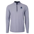 thumbnail image 2 of Men's Cutter & Buck Navy George Washington University Big & Tall Virtue Eco Pique Micro Stripe Recycled Quarter-Zip, 2 of 3