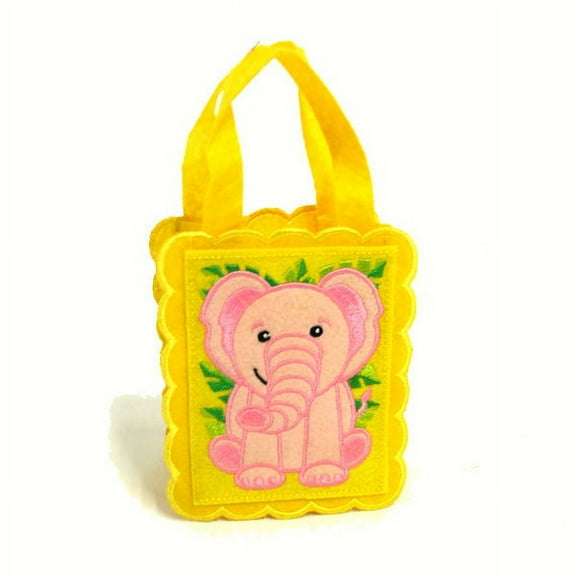 Little Elephant Small Felt Gift Bag, Yellow