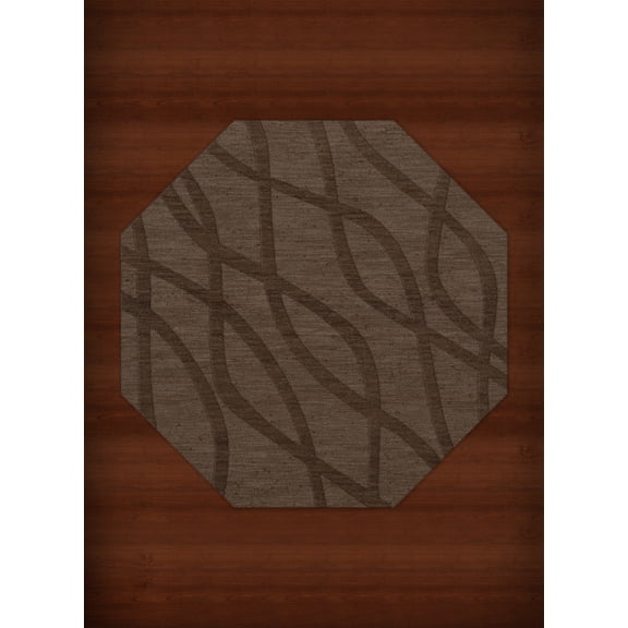 Dalyn Dover Area Rug DV10 Dv10 Mocha Swirls Waves 6' x 6' Octagon