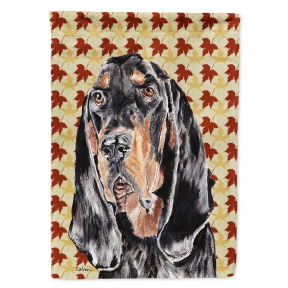 Carolines Treasures SC9539-FLAG-PARENT Coonhound Fall Leaves Flag  multicolor