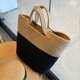 thumbnail image 4 of Womens Straw Tote Bag Retro Shoulder Handbag, Summer Vacation Beach Bag Aesthetic Contrast Color, 4 of 5