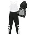 thumbnail image 3 of Yeahdor Kids Girls Sports 3Pcs Set Camisole Hooded Mesh Crop Vest Leggings Set Dance Sports Suit White 10, 3 of 7